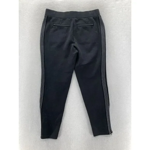 Athleta Commuter Pants Women's Small Pull On Black Stretch‎ Striped Ankle Zip - Picture 14 of 14